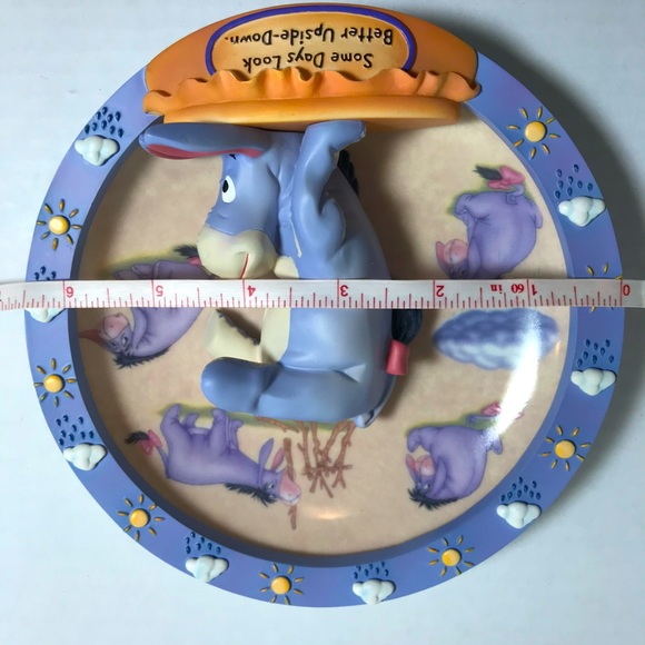 NIB Bradford Exchange Eeyore plate decor Some Days Look Better Upside down - Picture 13 of 14
